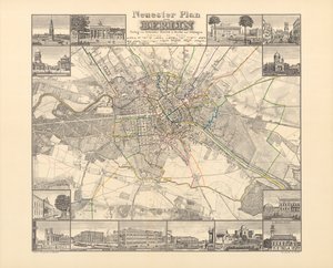 خريطة برلين التاريخية ، نشرتها شركة Verlag von Gebrueder Rocca ، برلين 1838