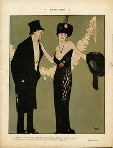 رسم توضيحي لـ Xavier Gose (1876-1915) في Le Lire ، 06/02/09 - أصدقاء جيدون - حب ، أزياء ، زهور