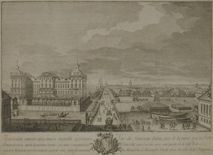 منظر للغرف المبنية حديثًا مقابل أبواب Anichkov في سانت بطرسبرغ ، 1753 بواسطة ياكوف فاسيليفيتش فاسيلييف
