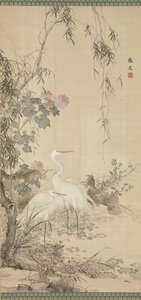 Egrets و Peonies و Willows ، أوائل القرن التاسع عشر. بواسطة ياماموتو باييتسو