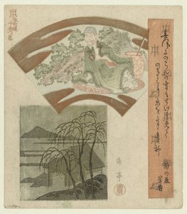 حكيم صيني ومناظر طبيعية مع صفصاف سلسلة من عشر مطبوعات لهونشورن (عنوان السلسلة) Honchôren jubantsuzuki (عنوان السلسلة على الكائن) بواسطة ياشيما جاكوتي