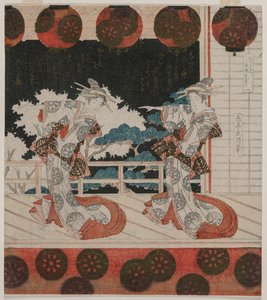 الرقص في Furuichi لمجموعة Hisagataya ، منتصف 1820s. بواسطة ياشيما جاكوتي