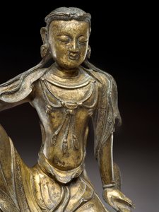 بوديساتفا أفالوكيتسفارا ، أسرة يوان (البرونز المذهب) (تفاصيل 119005) بواسطة اسرة يوان الصينية