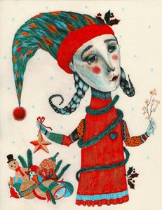 Christmas She-Elf، 2020 (رسم بالحبر على ورق)