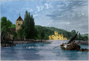 دير بيشام ، قائد فرسان الهيكل ، إيرل بيركشاير. كاليفورنيا 1850 (نقش) بواسطة . .