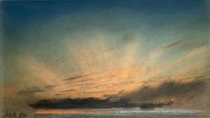 Amber afterglow with crepuscular rays, September 1885 بواسطة فريدريك (المرتبط ب) بارنارد