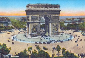 قوس النصر ، من "Souvenirs De Paris - Monument Seen in Colors" (لون ليثو)
