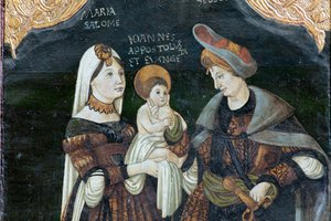كنيسة بيرتان المحصنة. الكنيسة. الداخلية. Altarpiece ، polyptich. بواسطة . .