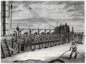Cable telegraphique sous marin. Telegraphic undersea cable. بواسطة فريدريك (المرتبط ب) بارنارد