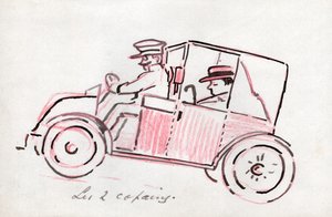 سيارة مع سائق. حوالي عام 1910 (رسم) بواسطة . .