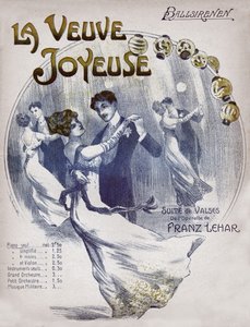 الأزواج يرقصون على رقصة الفالس بالسيرينين. حوالي عام 1910 (رسم توضيحي) بواسطة . .
