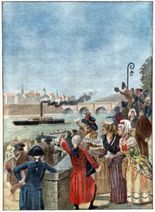 تجربة Jouffroy d'Abbans (1783) ، باخرة مجداف على Saone بواسطة . .