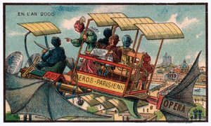 الحافلة الطائرة في باريس ، حوالي عام 1910 بواسطة . .