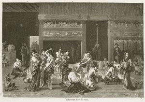Hygiene Women washing in public baths, Edo بواسطة ريتشارد (بعد) داد