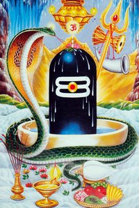 يمثل Lingam قضيب الإله الهندوسي شيفا.
