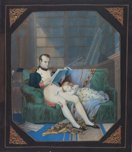 نابليون في دراسته مع ملك روما ، حوالي 1860 (طباعة حجرية) بواسطة . .