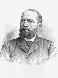 صورة إميل فون بهرنغ (1854-1917) ، عالم فيزيولوجي وبكتريولوجي ألماني ، جائزة نوبل في الكيمياء عام 1901 ، نقش بواسطة سيفيريني سيفيريني