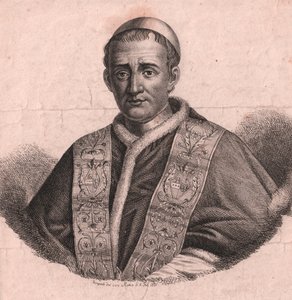 صورة للبابا غريغوري السادس عشر (1765-1846) ، نقش وبورين ، من الرسم الحي ، روما ، 5 فبراير بواسطة سيفيريني سيفيريني