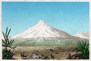 بركان شيمبورازو من هضبة تابيا ، الإكوادور. حوالي 1840 (نقش) بواسطة . .
