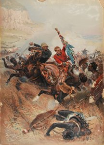 الملازمان ميلفيل وكوجهيل إنقاذ الألوان ، حرب الزولو عام 1879 ، 1881 (كروموليثو) بواسطة بعد ألفونس ماري دي نوفيل