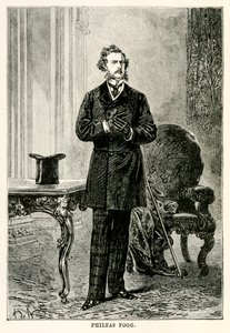 Phileas Fogg ، من جميع أنحاء العالم في ثمانين يومًا بقلم جول فيرن (1828-1905) ، نقشها لويس دومون (م 1822) 1873 بواسطة بعد ألفونس ماري دي نوفيل