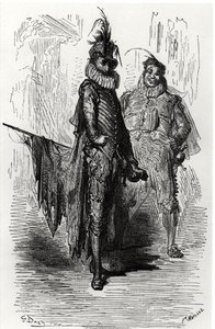 رسم توضيحي من Le Capitaine Fracasse بواسطة Theophile Gautier (1811-72) منقوش بواسطة Fortune Louis Meaulle (1844-1901) 1866 بواسطة غوستاف بعد دوري