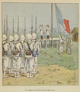 Le drapeau francais arbore a Marovoay بواسطة بعد لويس تشارلز بومبل