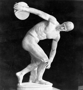 Discobolus ، نسخة من أصل يوناني (جص) بواسطة بعد ميرون