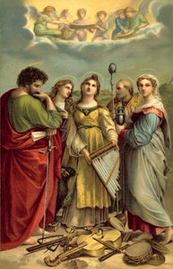 سانت سيسيليا (chromolitho) بواسطة بعد رافائيل