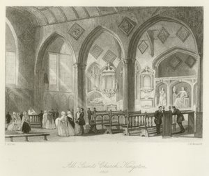 كنيسة جميع القديسين ، كينغستون ، 1840 بواسطة بعد توماس Allom