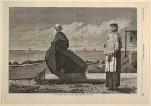 "Dad's Coming!" ، من هاربر ويكلي ، 1 نوفمبر 1873 ، ص. 969. بواسطة بعد وينسلو هوميروس