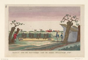 بطارية في Binnen Bullewijk ، 1787 منظر للبطارية في Binne Bullewijk 1787 (العنوان على الجسم) بطاريات حول أمستردام عام 1787 (نسخ ألمانية) (عنوان السلسلة) بواسطة مجهول (ينسب إلى)