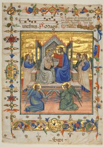 ورقة من Antiphonary: تتويج العذراء بواسطة ينسب إلى ماجستير Beffi Triptych