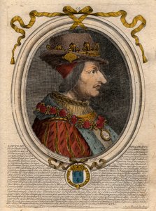 صورة لويس الحادي عشر (1423-1483) ، ملك فرنسا - صورة لويس الحادي عشر ملك فرنسا (1423-1483) ، ملك فرنسا - نقش من "تمثيلات Les Augustes de tous les Kings de France من Pharamond إلى LouisXIV" ، باريس بواسطة دي لارميسين