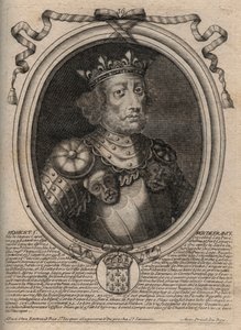 صورة لروبرت الثاني الورع (972-1031) ، ملك فرنسا - الملك روبرت الثاني ، المسمى الورع - نقش من 'Les Augustes Representations de tous les Kings de France من فاراموند إلى لويس الرابع عشر' ، باريس بواسطة دي لارميسين