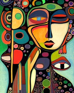 رسم وجه امرأة تجريدية، فن تصويري، طباعة فنية جدارية حسب الطلب
