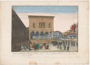 Gezicht op het Stadhuis te أوديني منظر لقصر أوديني العام باتجاه منتصف النهار (العنوان على الكائن)
