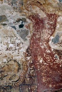 Fresco in Byzantine church of Agios Georgios, Vathi, Crete, Greece (photo) بواسطة أو Magno Cesare Magni