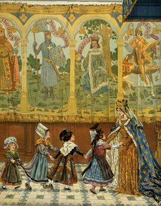History of France in the Middle Ages (Middle Ages): Allegory of the French provinces attested to the crown of France under the reign of King Louis XI called the Prudent (1423-1483). Illustration by Jacques Marie Gaston Onfray de Breville dit JOB (1858-1931 بواسطة اسم مستعار لـ Onfray de Breville Jacques Job