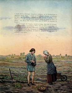 تاريخ فرنسا في العصور الوسطى (العصور الوسطى): يقول الملك لويس الحادي عشر إن الحكيم (1423-1483) يؤسس صلاة الملائكة. رسم توضيحي لجاك ماري غاستون أونفراي دي بريفيل Dit JOB (1858-1931) بواسطة اسم مستعار لـ Onfray de Breville Jacques Job