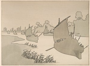 رسم توضيحي مأخوذ من كتاب "Le bon roy Henri" ، الذي رسمه جاك ماري جاستون أونفراي دي بريفيل ديت جوب (1858-1931): يحاول دوق بارما إمداد باريس بالقارب - مجموعة خاصة بواسطة اسم مستعار لـ Onfray de Breville Jacques Job