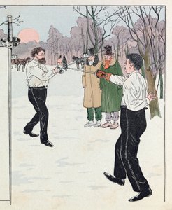 جاك ماري غاستون أونفراي دي بريفيل ديت جوب (1858-1931) ؛ رسم توضيحي من كتاب "Les epees de France": مبارزة عام 1894 ؛ كول ، جزء بواسطة اسم مستعار لـ Onfray de Breville Jacques Job