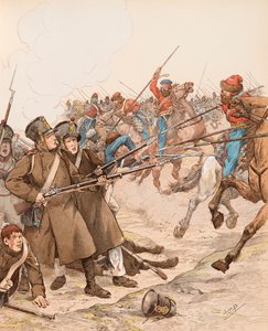 جاك ماري جاستون Onfroy de Breville dit JOB (1858-1931) - أطلق الجيش الفرنسي خلال حملات نابليون على ماري لويز عام 1815 محاربة القوزاق ، مجموعة خاصة بواسطة اسم مستعار لـ Onfray de Breville Jacques Job