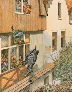 جاك ماري جاستون Onfroy de Breville dit JOB (1858-1931) - تاريخ بلجيكا: Defenestration of the Patrician Echevins of Leuven في عام 1419 ، مجموعة خاصة بواسطة اسم مستعار لـ Onfray de Breville Jacques Job
