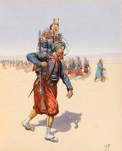 جاك ماري غاستون Onfroy de Breville dit JOB (1858-1931) - Le Zouzou (Zouave on the expedition in the Desert)، Private Collection بواسطة اسم مستعار لـ Onfray de Breville Jacques Job