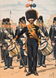 جاك ماري جاستون Onfroy de Breville dit JOB (1858-1931) - زي القوات الفرنسية في جميع الأوقات: Drum Major of Fleet Crews (1837) ، Private Collection بواسطة اسم مستعار لـ Onfray de Breville Jacques Job