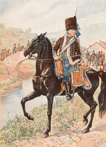 Jacques Marie Gaston Onfroy de Breville dit JOB (1858-1931) - Outfit of the French troops at all times: Colonel of the Hussars of Chamborant (1784), Private Collection بواسطة اسم مستعار لـ Onfray de Breville Jacques Job