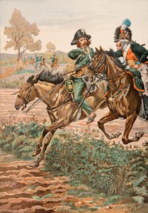 جاك ماري جاستون Onfroy de Breville dit JOB (1858-1931) - زي القوات الفرنسية في جميع الأوقات: Cavalier Vendeen و Piqueur (أو Piconnier) على حصان Germanique Legion (1793) ، مجموعة خاصة بواسطة اسم مستعار لـ Onfray de Breville Jacques Job
