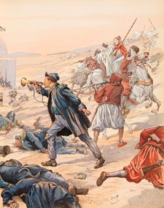 جاك ماري جاستون Onfroy de Breville dit JOB (1858-1931) - بوق سيدي إبراهيم (البوق غيوم رولاند (1821-1916) بدا التهمة لرفع القوات ضد عبد القادر في عام 1842) ، مجموعة خاصة بواسطة اسم مستعار لـ Onfray de Breville Jacques Job