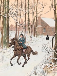 Jacques Marie Gaston Onfroy de Breville dit JOB (1858-1931) - Young George Washington (1732 - 1799) left the family home in 1740 for the Old Field School, Private Collection بواسطة اسم مستعار لـ Onfray de Breville Jacques Job